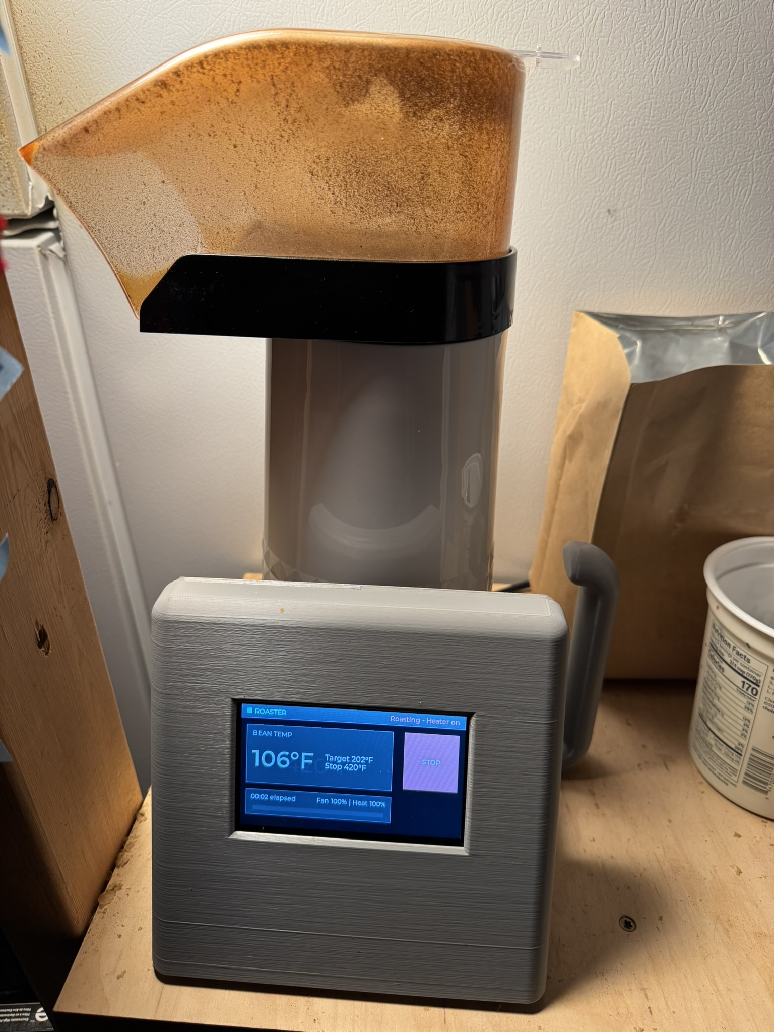 V2 roaster in use
